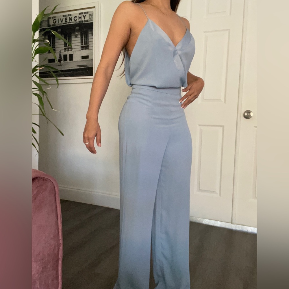 Zara baby blue jump suit.